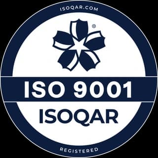 ISO 9001:2015 ISOQAR certification seal